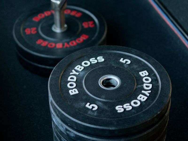 Close up of sports equipment in a modern training space.